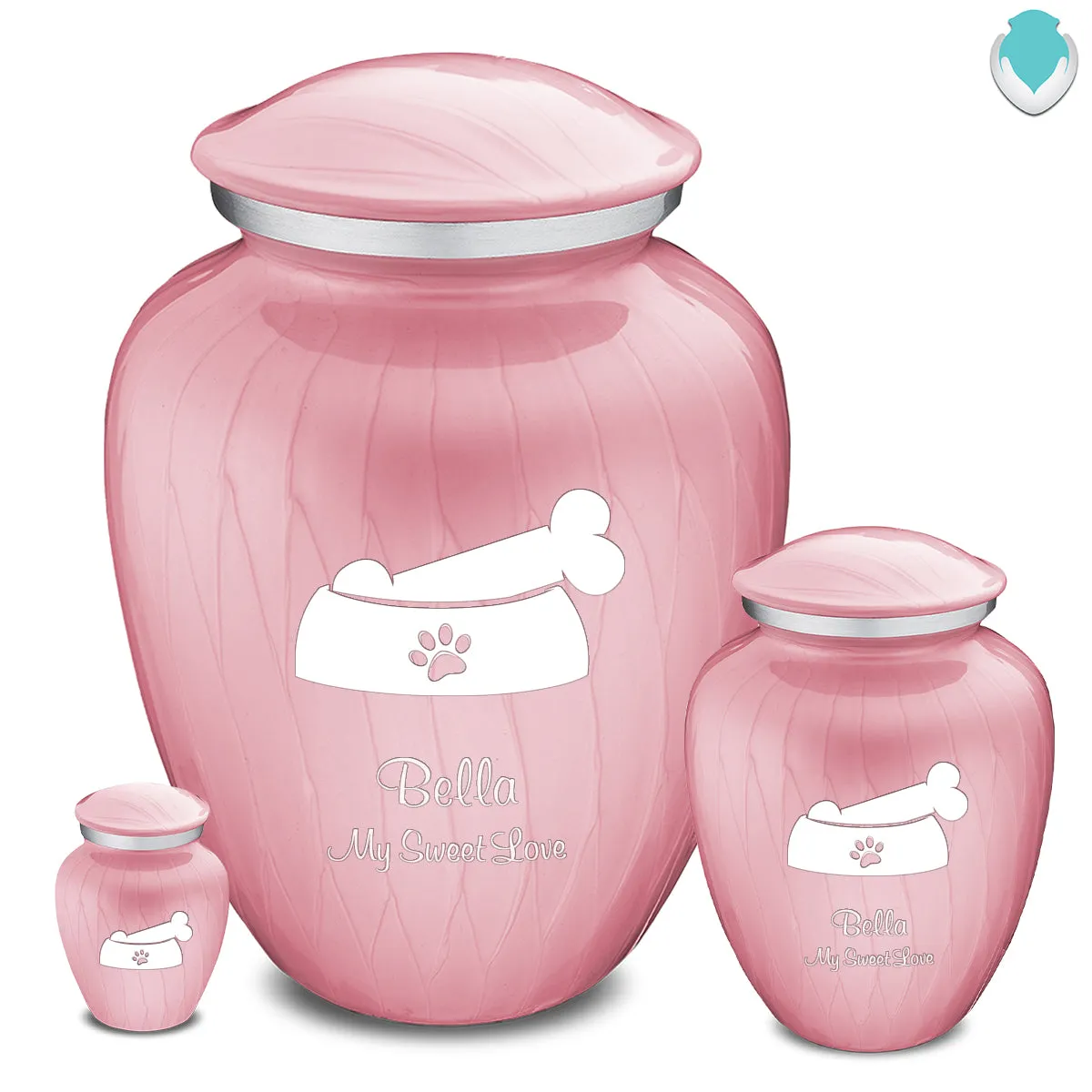 Keepsake  Embrace Pearl Pink Pet Dog Bone Cremation Urn