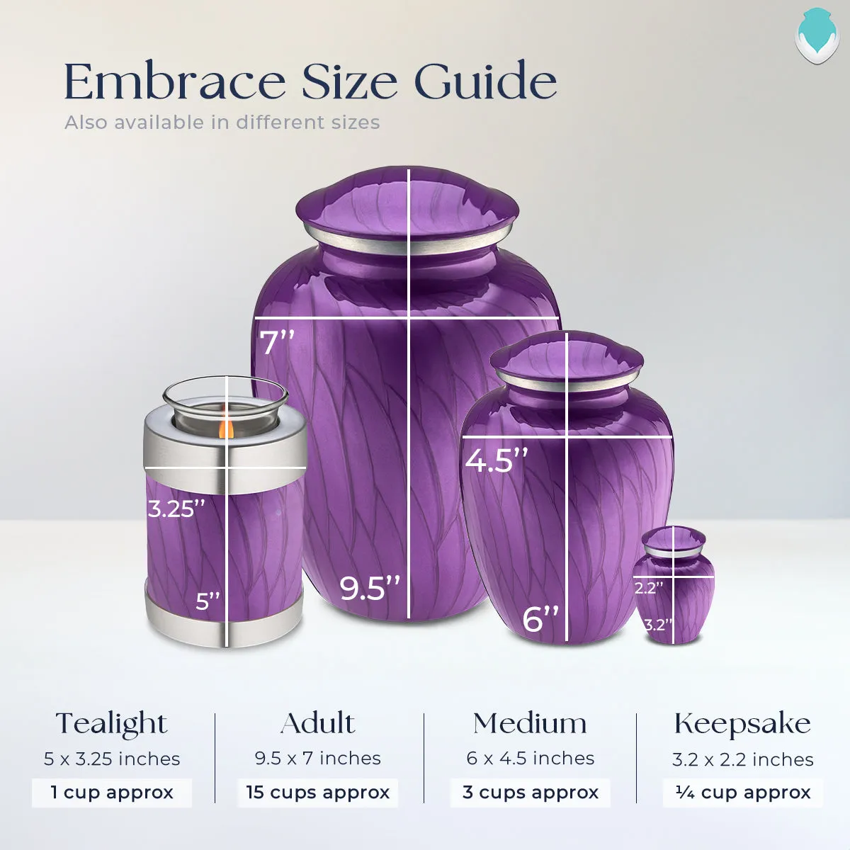 Keepsake Embrace Pearl Purple Butterflies Cremation Urn