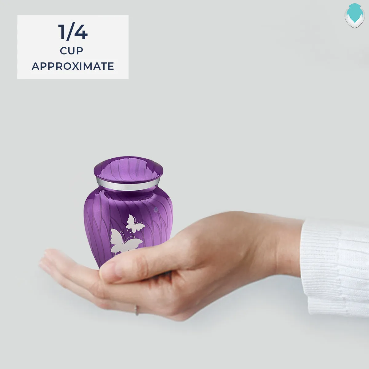 Keepsake Embrace Pearl Purple Butterflies Cremation Urn