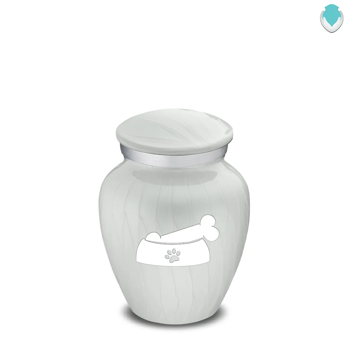 Keepsake  Embrace Pearl White Pet Dog Bone Cremation Urn