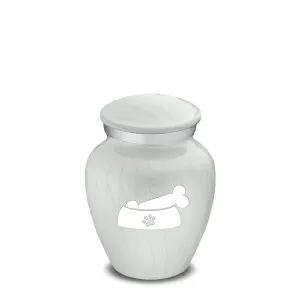 Keepsake  Embrace Pearl White Pet Dog Bone Cremation Urn