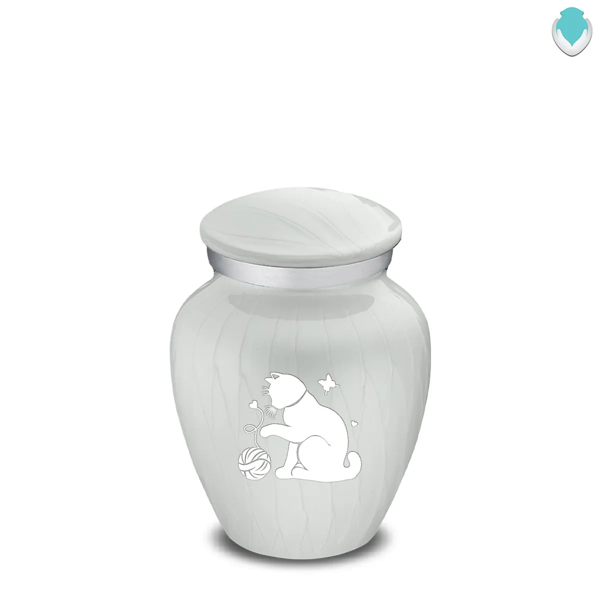 Keepsake Embrace Pearl White Pet Fun Cat Cremation Urn