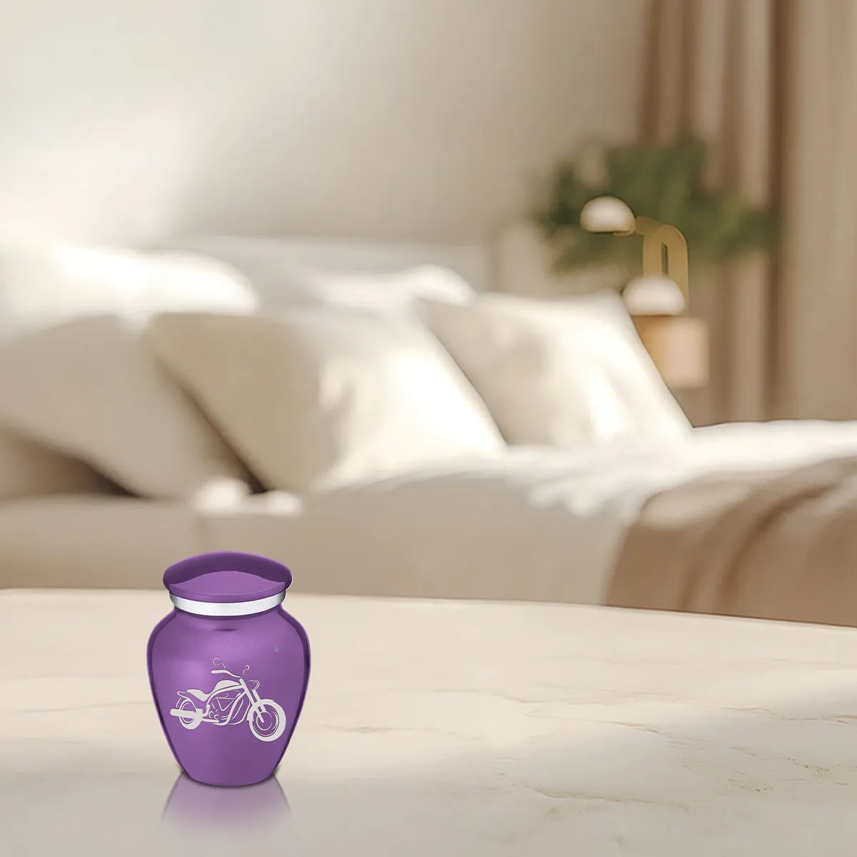 Keepsake Embrace Purple Motorcycle Cremation Urn