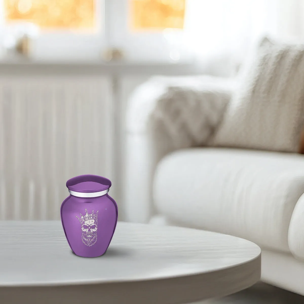 Keepsake Embrace Purple Skull Cremation Urn