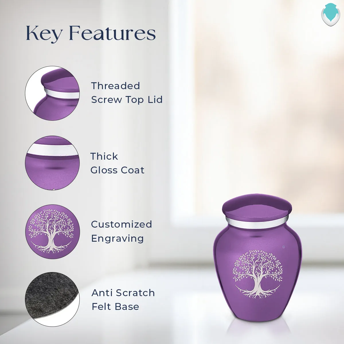 Keepsake Embrace Purple Tree of Life Cremation Urn