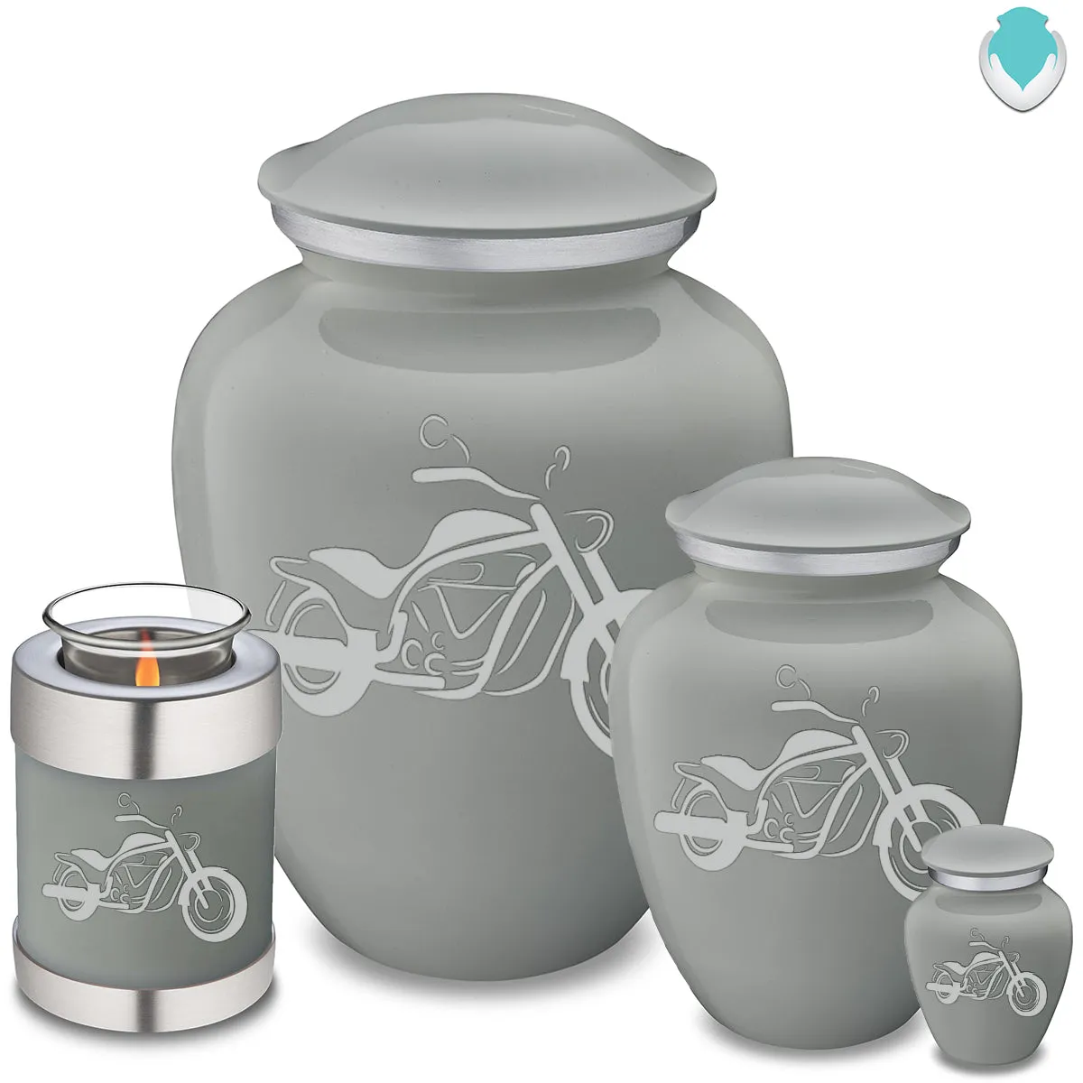 Keepsake Embrace Slate Grey Motorcycle Cremation Urn