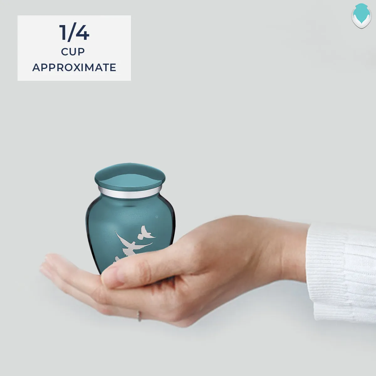 Keepsake Embrace Teal Doves Cremation Urn