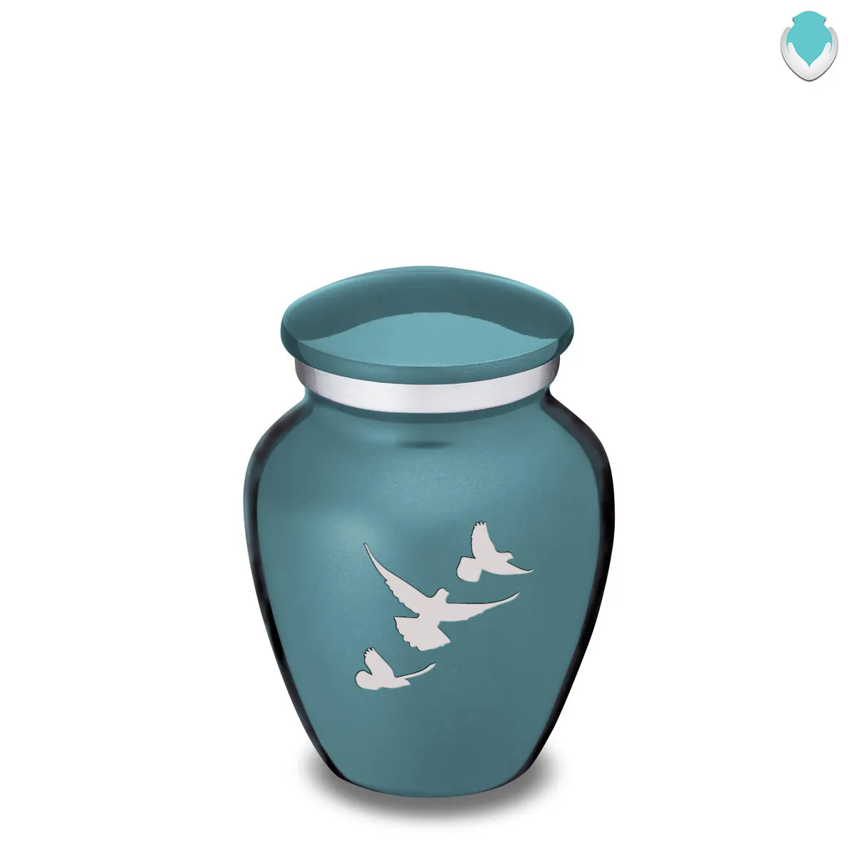 Keepsake Embrace Teal Doves Cremation Urn