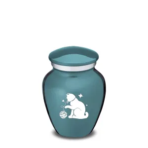 Keepsake Embrace Teal Pet Fun Cat Cremation Urn