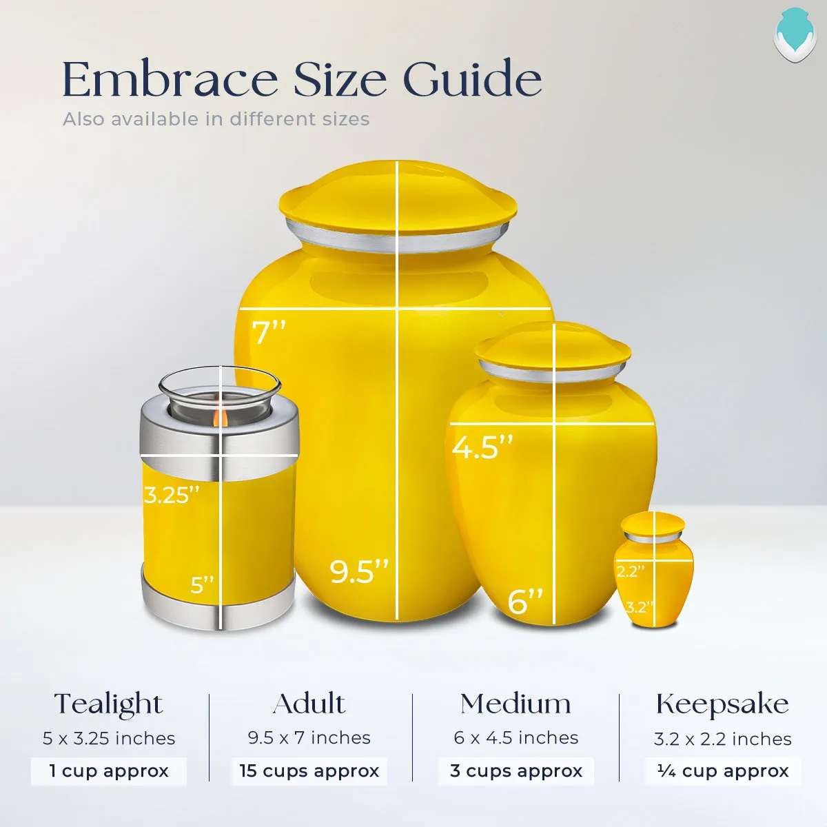 Keepsake Embrace Yellow Butterflies Cremation Urn