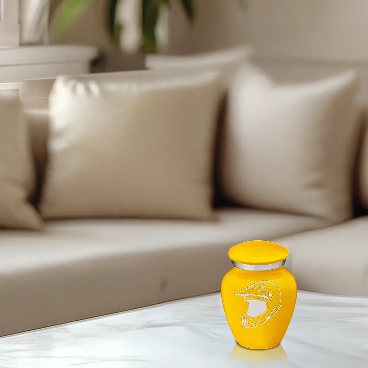Keepsake Embrace Yellow Dirt Bike Cremation Urn