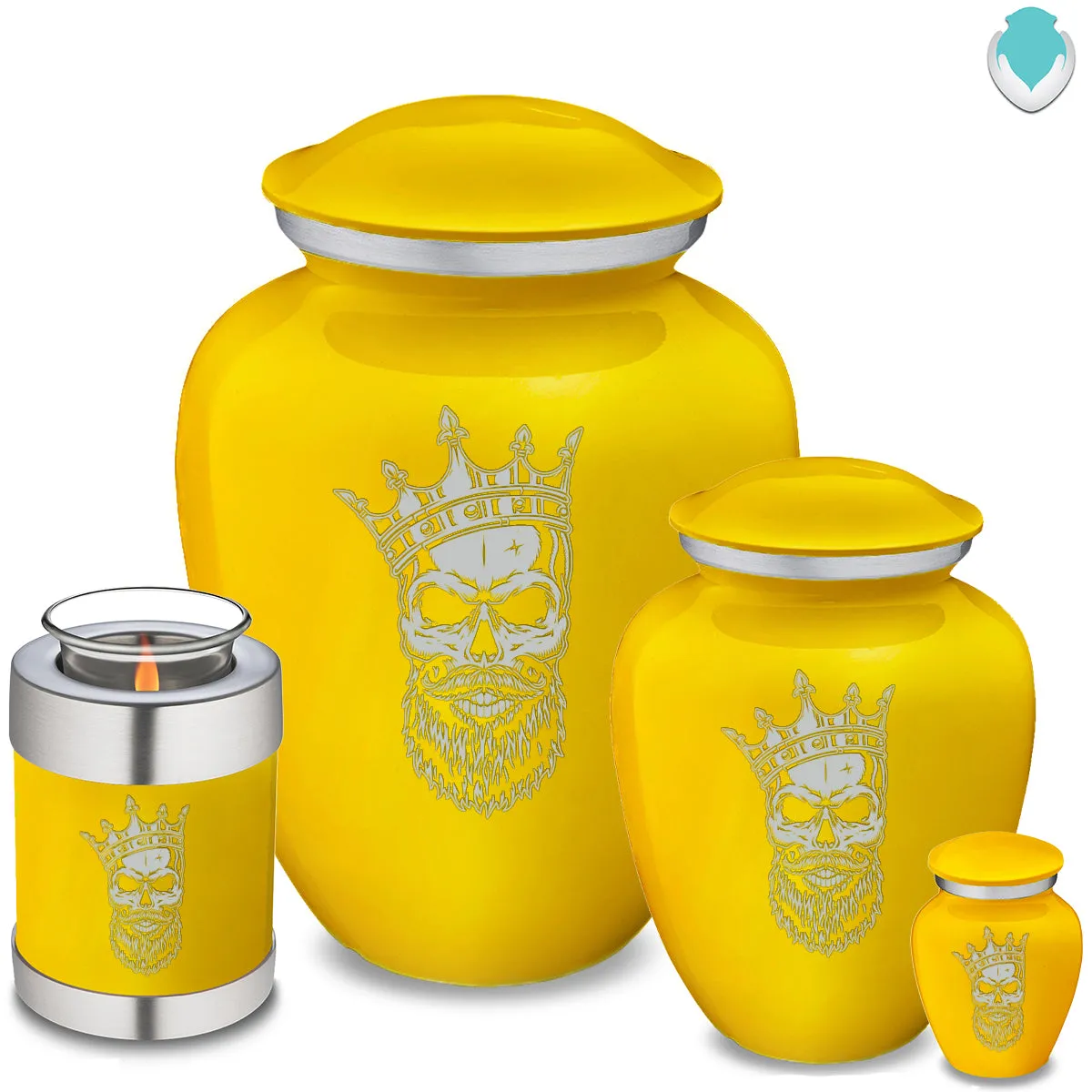 Keepsake Embrace Yellow Skull Cremation Urn