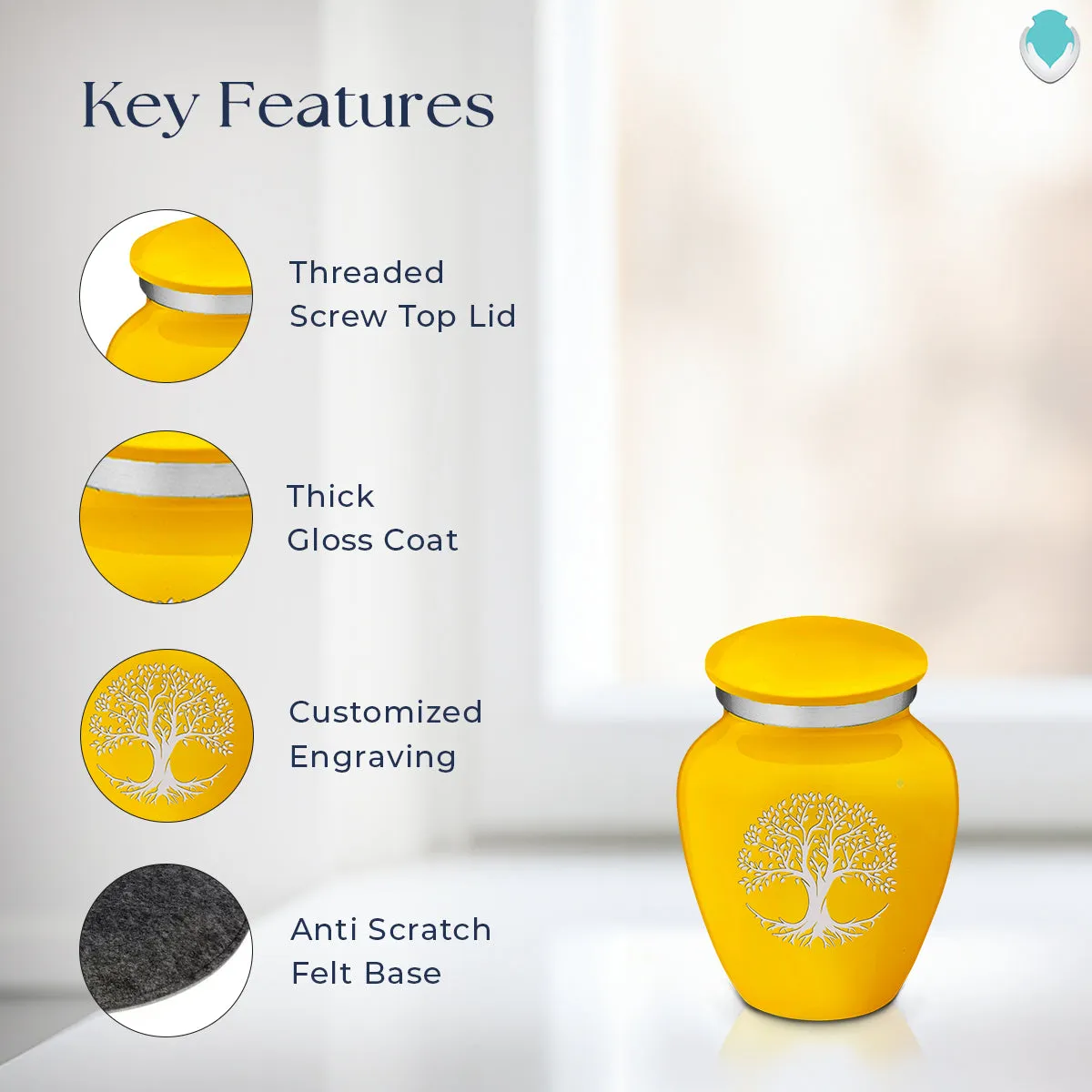 Keepsake Embrace Yellow Tree of Life Cremation Urn