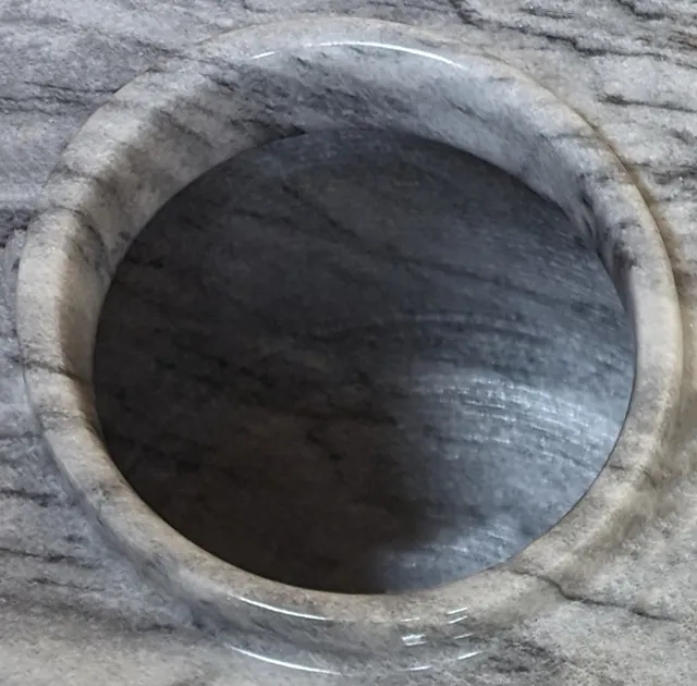 Legacy Round Natural Marble Cremation Urn in Gray