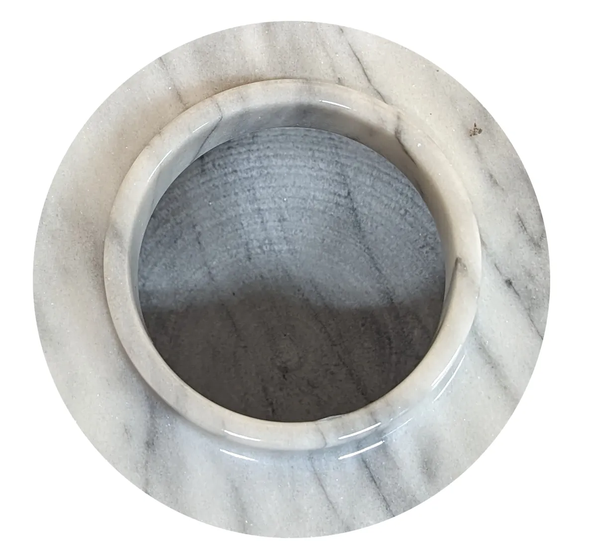 Legacy Round Natural Marble Cremation Urn in White
