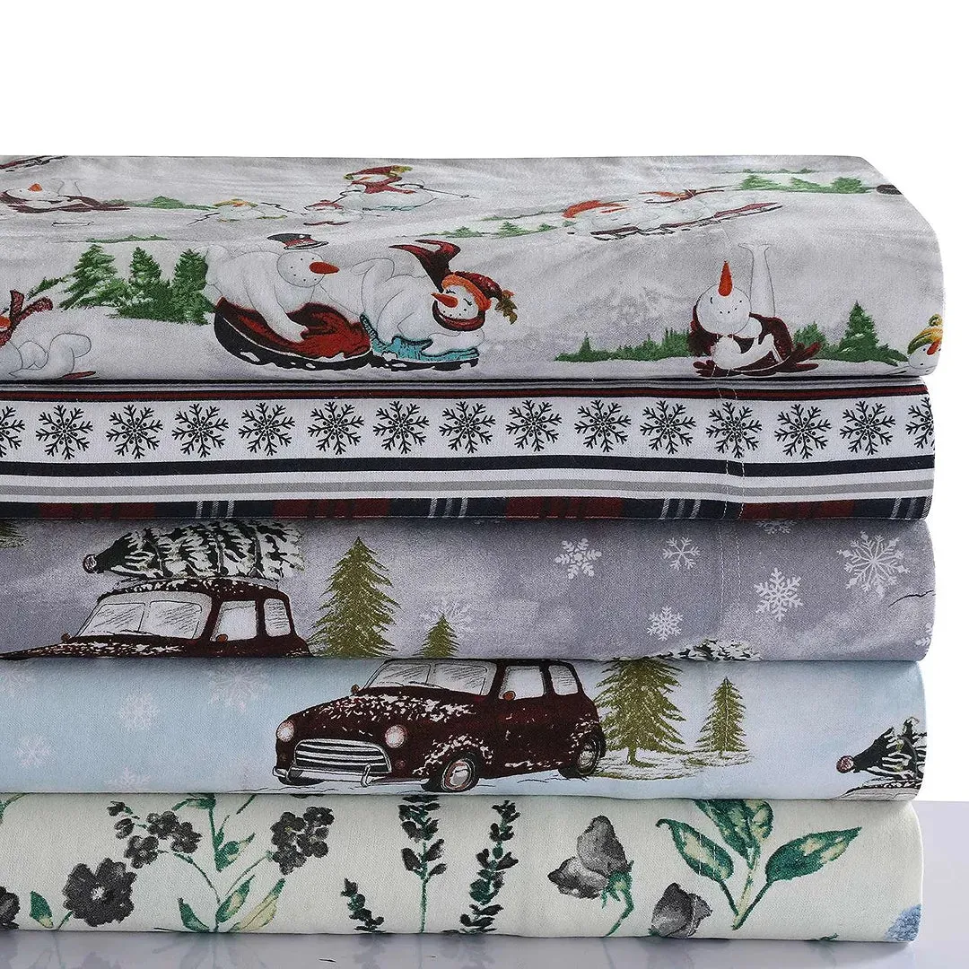 Living Printed Flannel Extra Deep Pocket Sheet Set