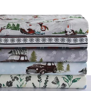 Living Printed Flannel Extra Deep Pocket Sheet Set
