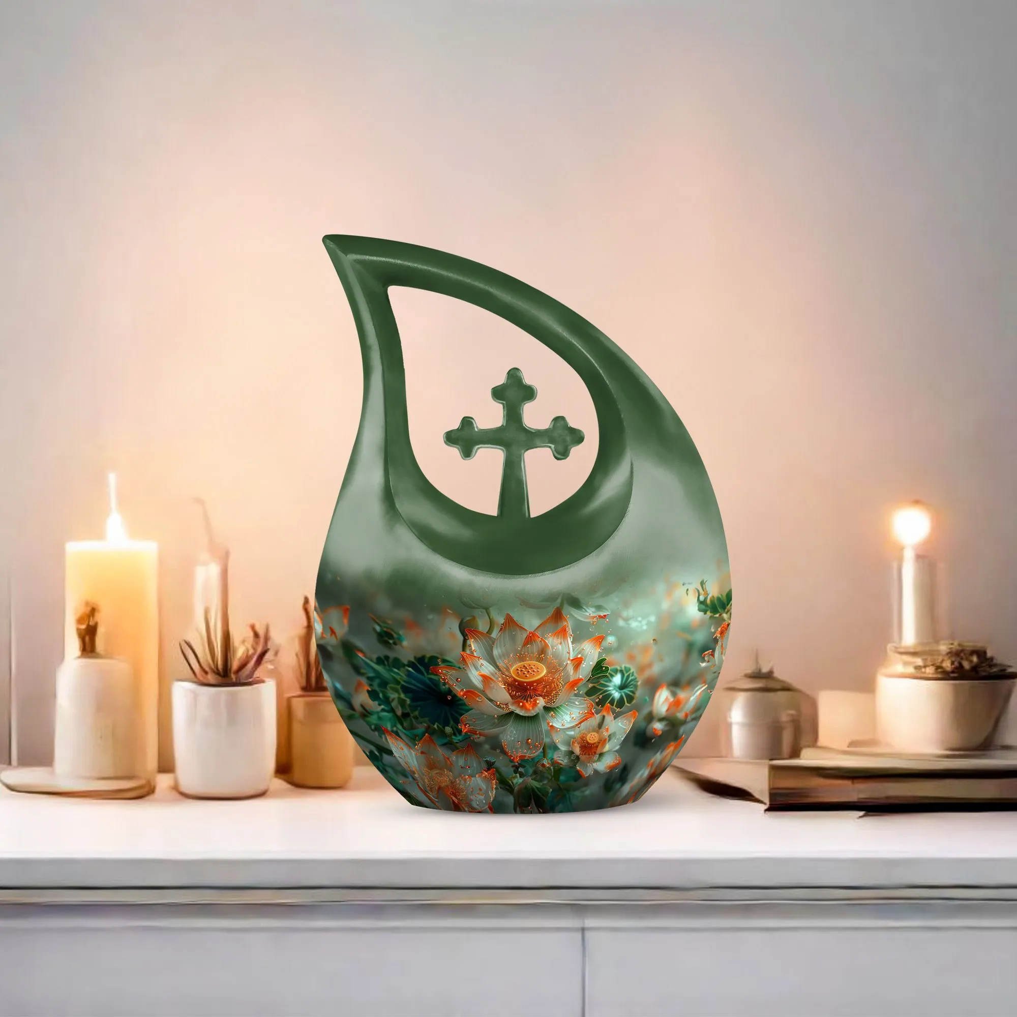 Lotus Tribute: Adult Cremation Urn For Human Ashes Remans