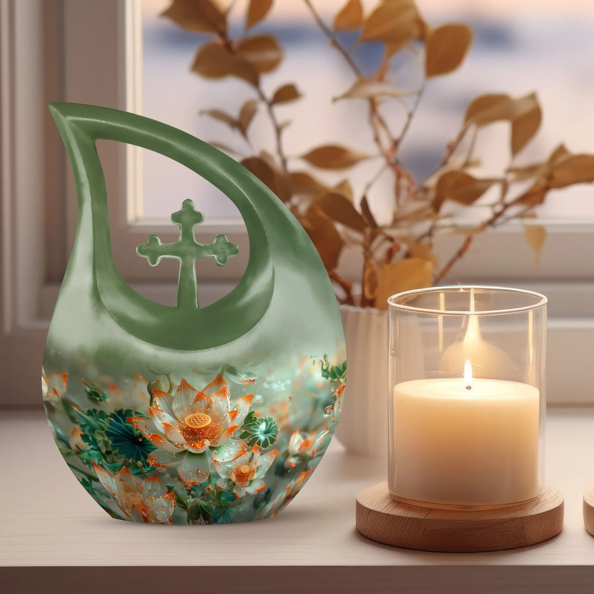 Lotus Tribute: Adult Cremation Urn For Human Ashes Remans