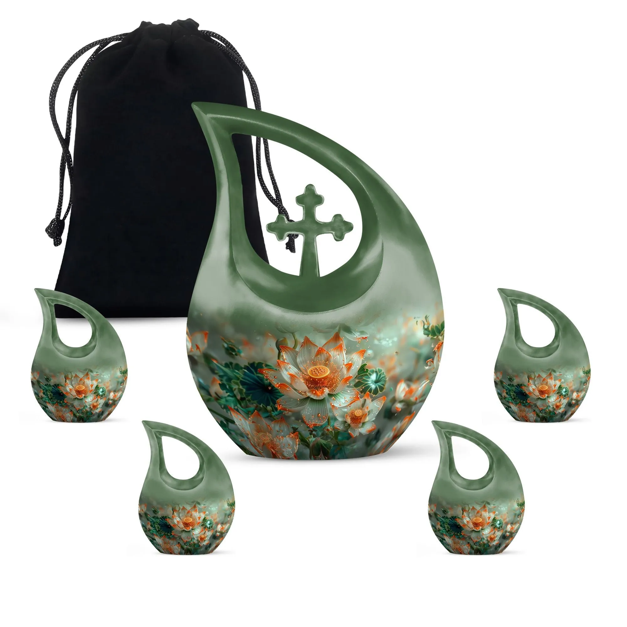 Lotus Tribute: Adult Cremation Urn For Human Ashes Remans