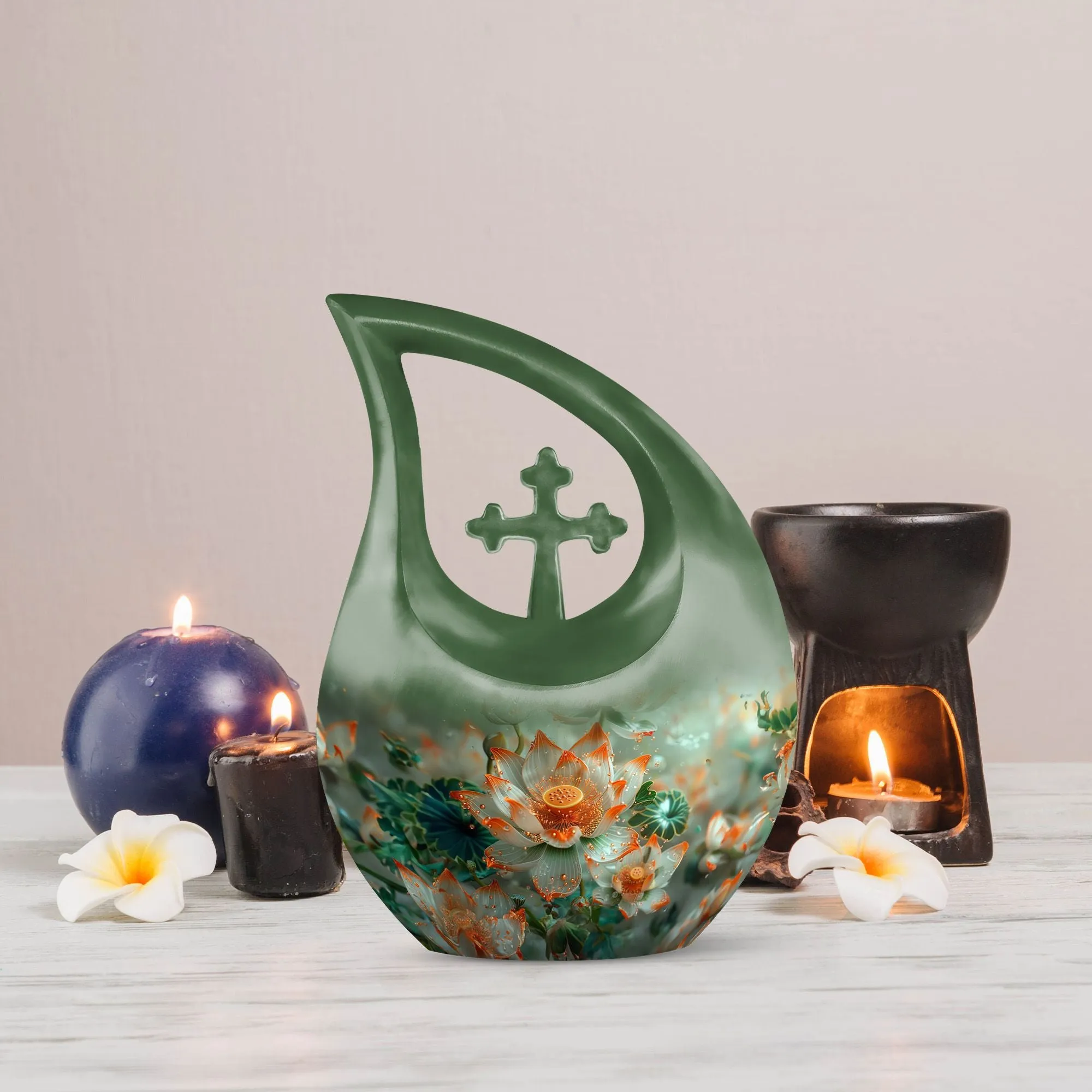 Lotus Tribute: Adult Cremation Urn For Human Ashes Remans