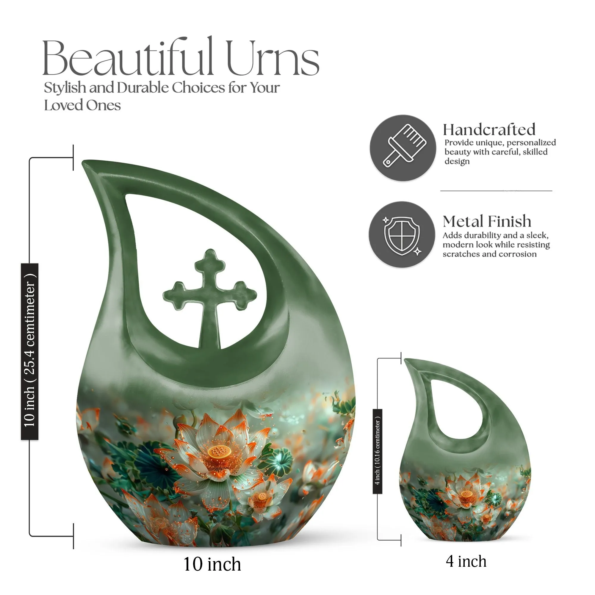 Lotus Tribute: Adult Cremation Urn For Human Ashes Remans