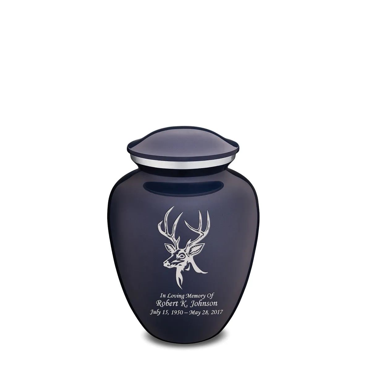 Medium Embrace Cobalt Blue Deer Cremation Urn