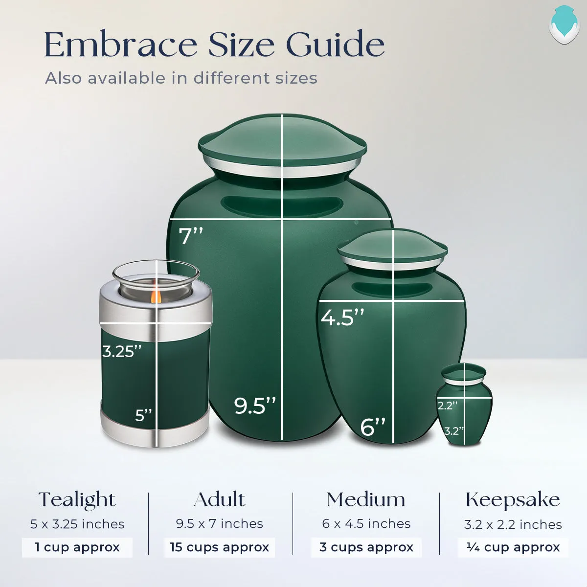 Medium Embrace Green Hummingbird Cremation Urn