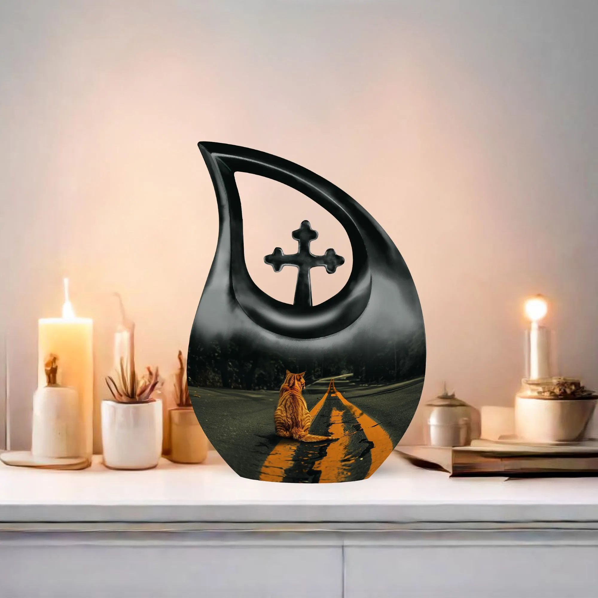 Memorial Orange Cat Urn - A Symbolic Abode for Loved Ones