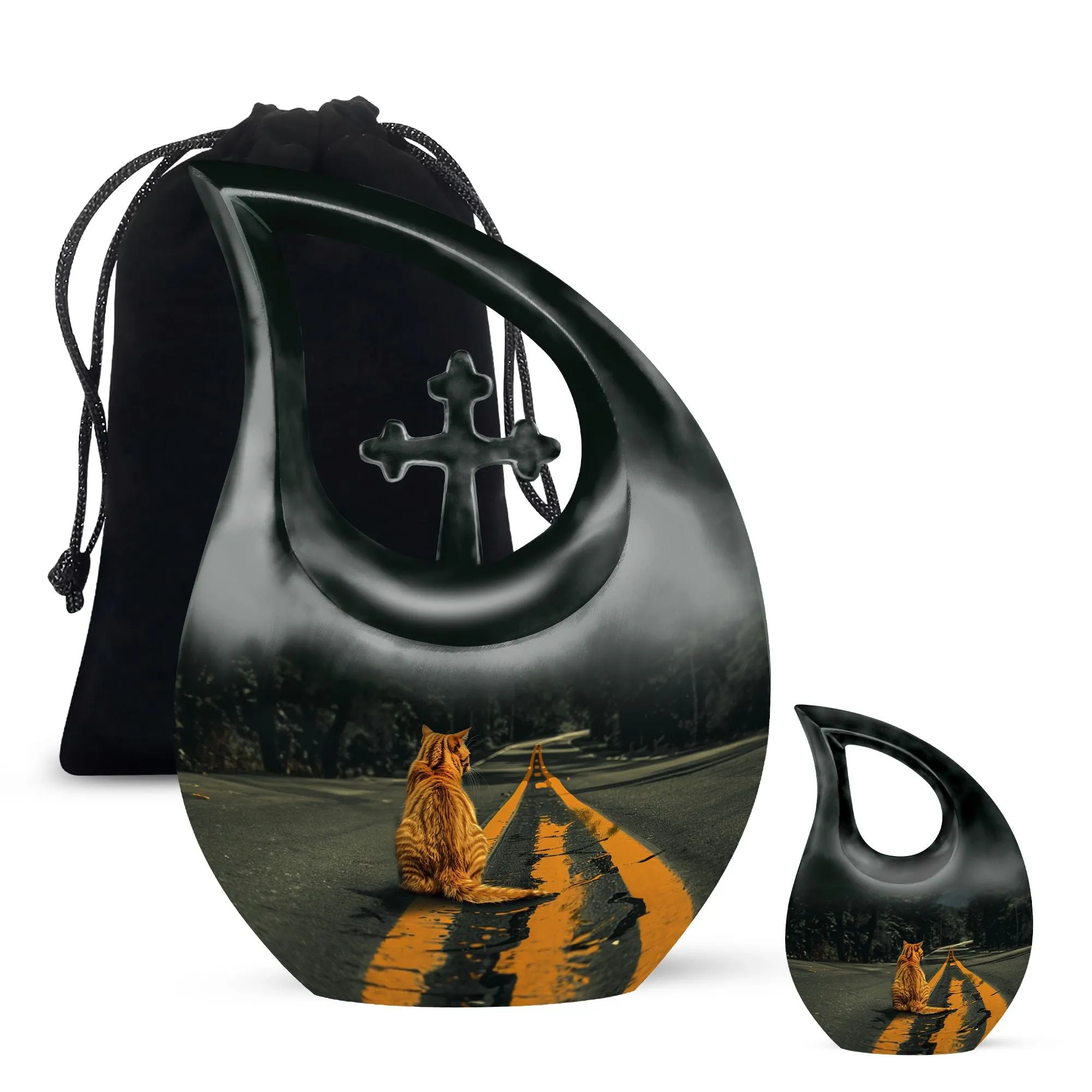 Memorial Orange Cat Urn - A Symbolic Abode for Loved Ones