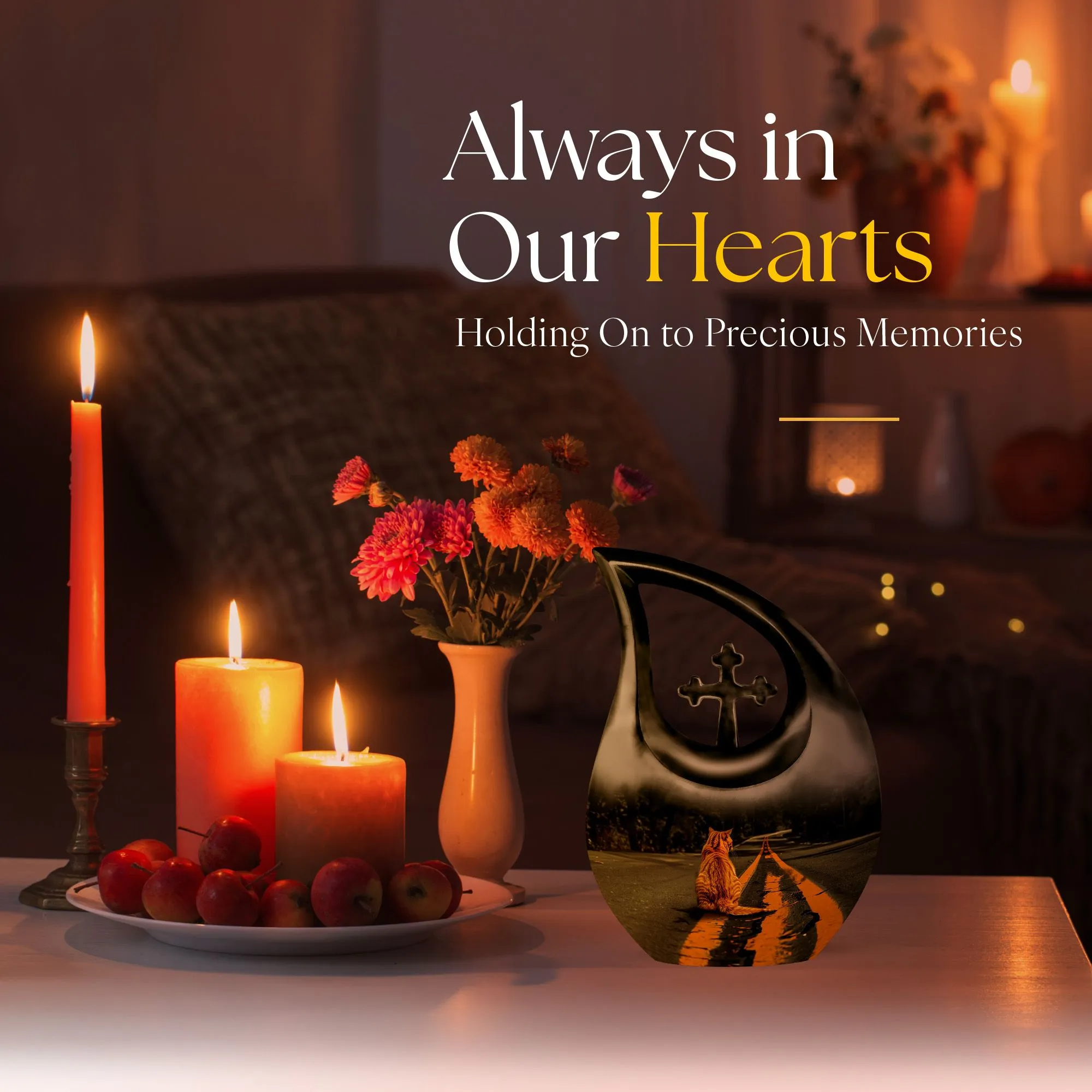 Memorial Orange Cat Urn - A Symbolic Abode for Loved Ones