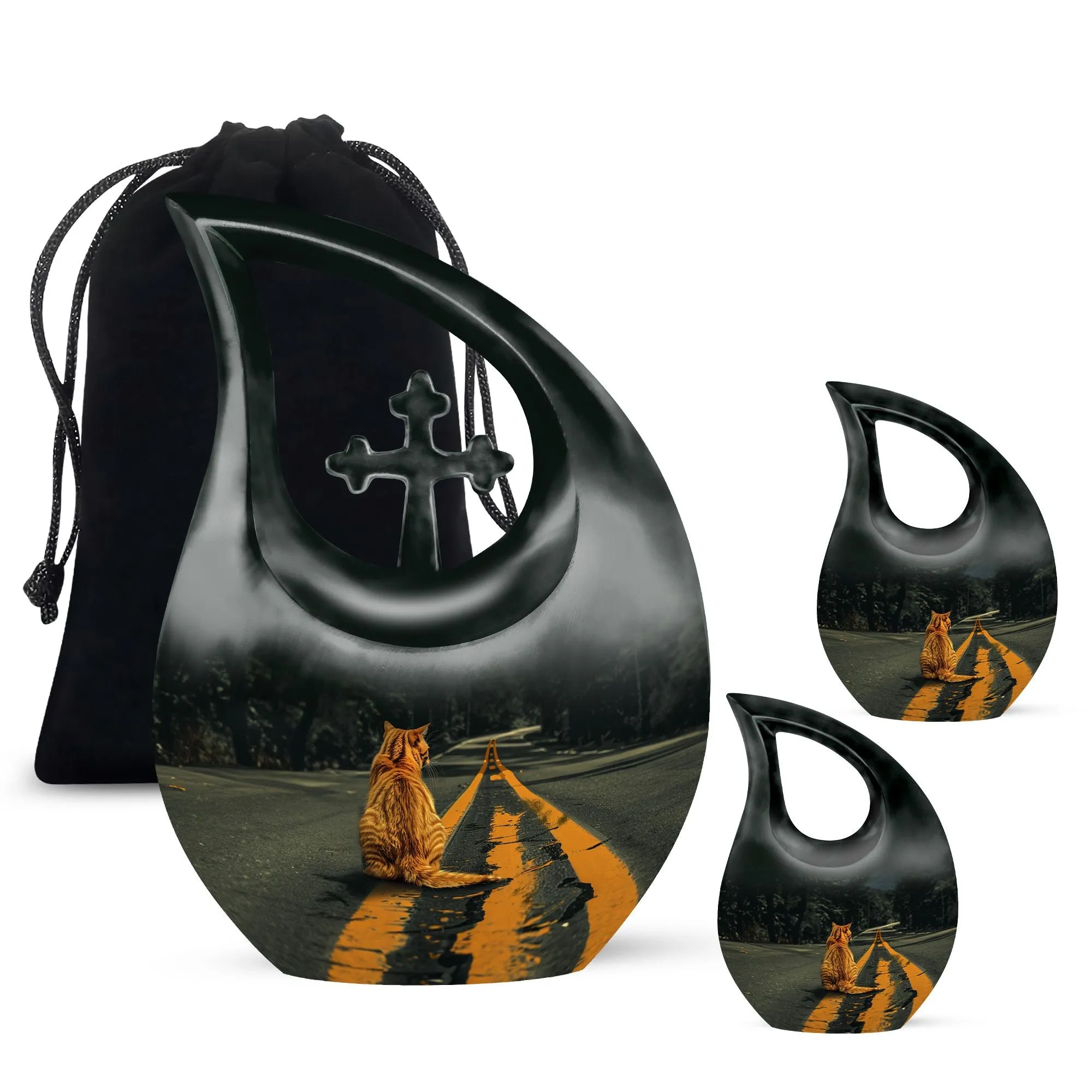 Memorial Orange Cat Urn - A Symbolic Abode for Loved Ones