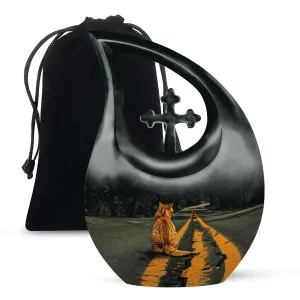 Memorial Orange Cat Urn - A Symbolic Abode for Loved Ones