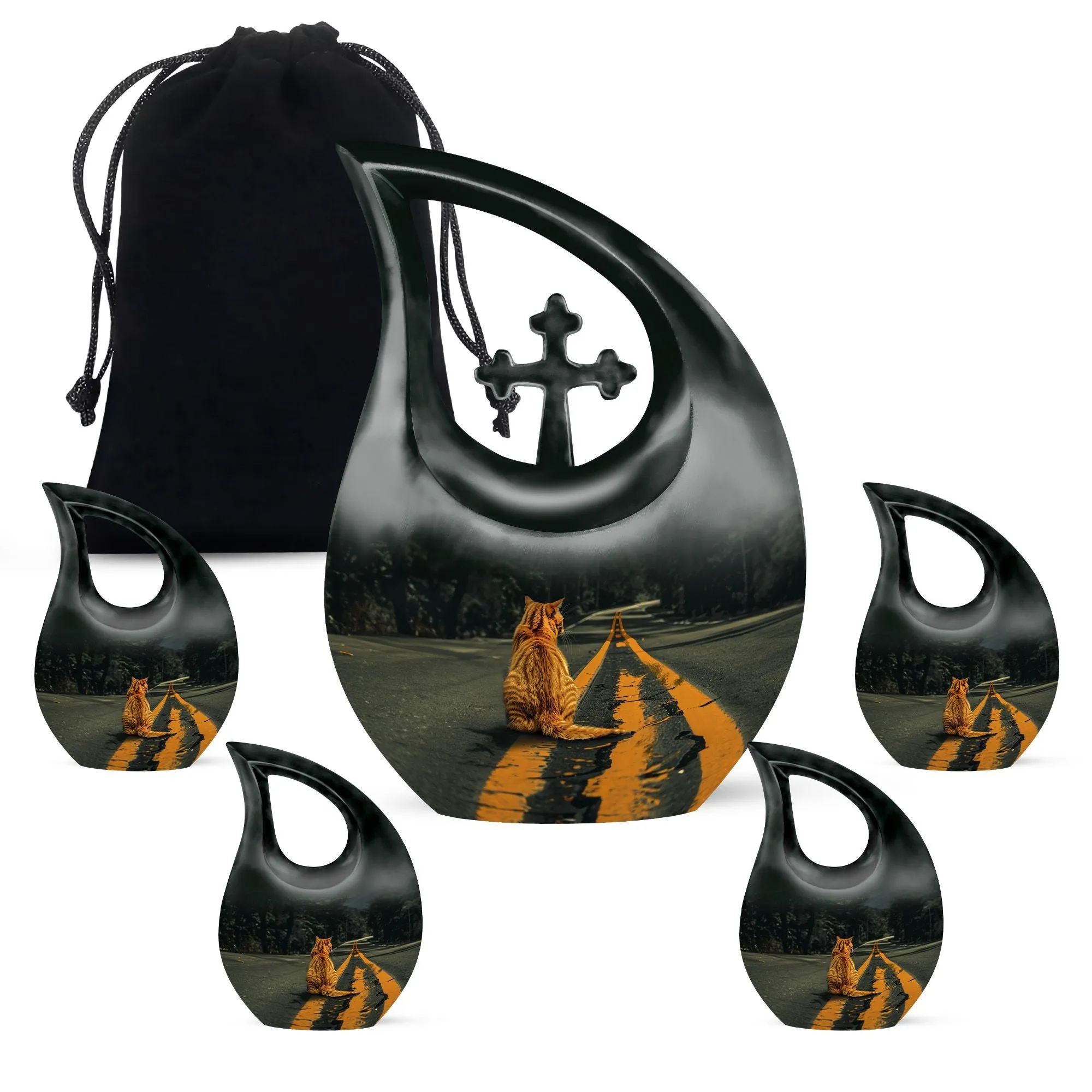 Memorial Orange Cat Urn - A Symbolic Abode for Loved Ones