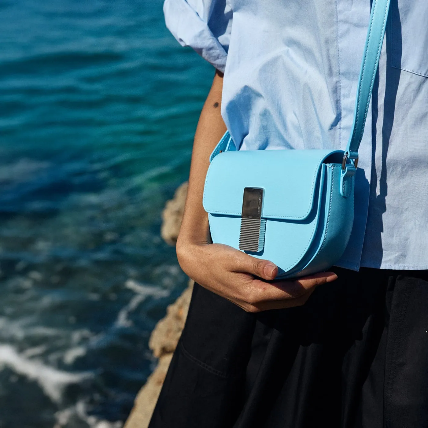 Mini Sully Silver Edition - Cuir Box Bleu Clair