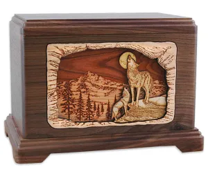 Moonlight Serenade Wolves Cremation Urn