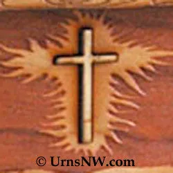 Motorcycle Riding Home Wood Cremation Urn with Inlay Art