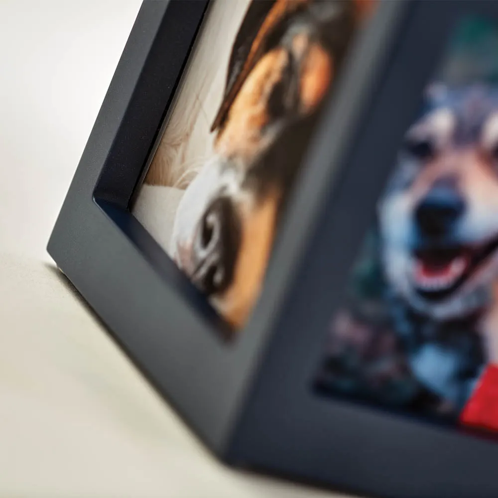 Navy Pet Photo Cube Urn In Medium