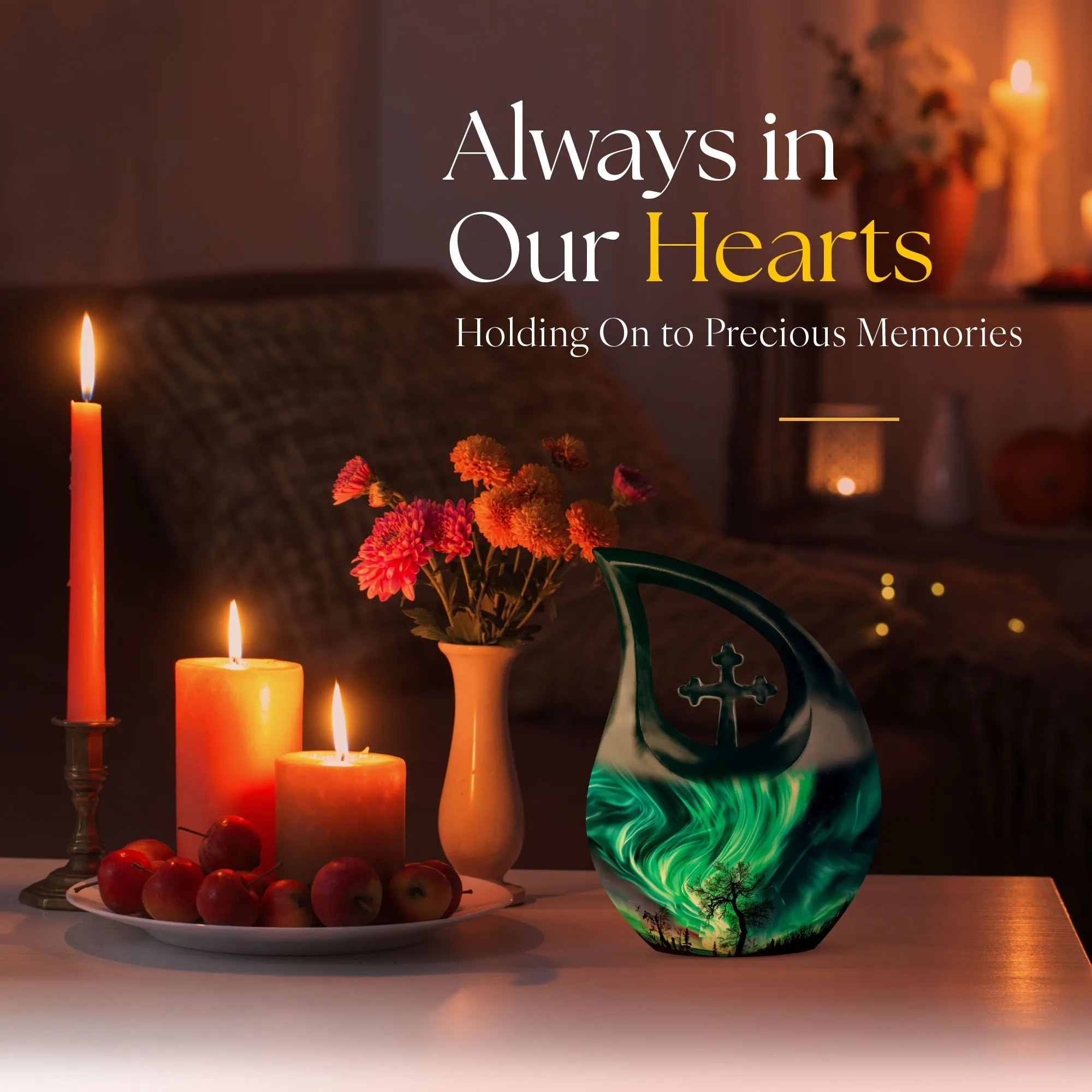 Northern Lights :Extra Large Cremation Urn For Human Ashes