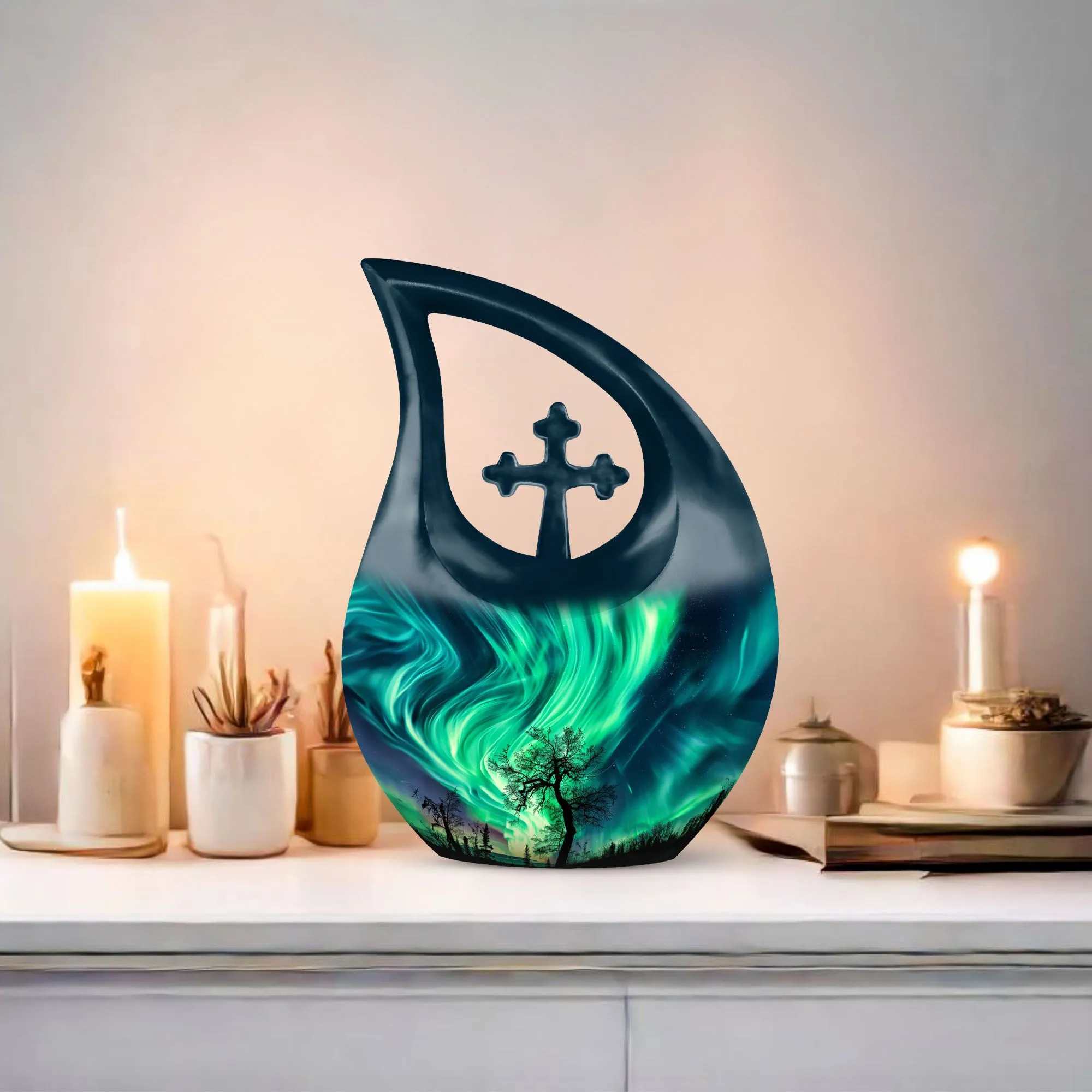 Northern Lights :Extra Large Cremation Urn For Human Ashes