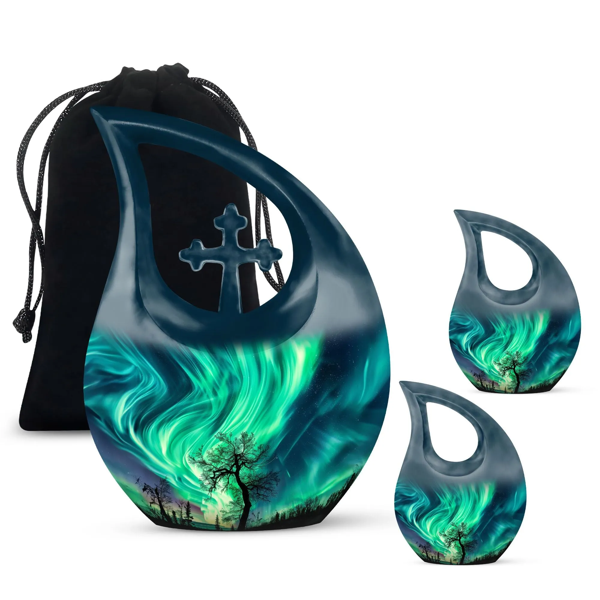 Northern Lights :Extra Large Cremation Urn For Human Ashes