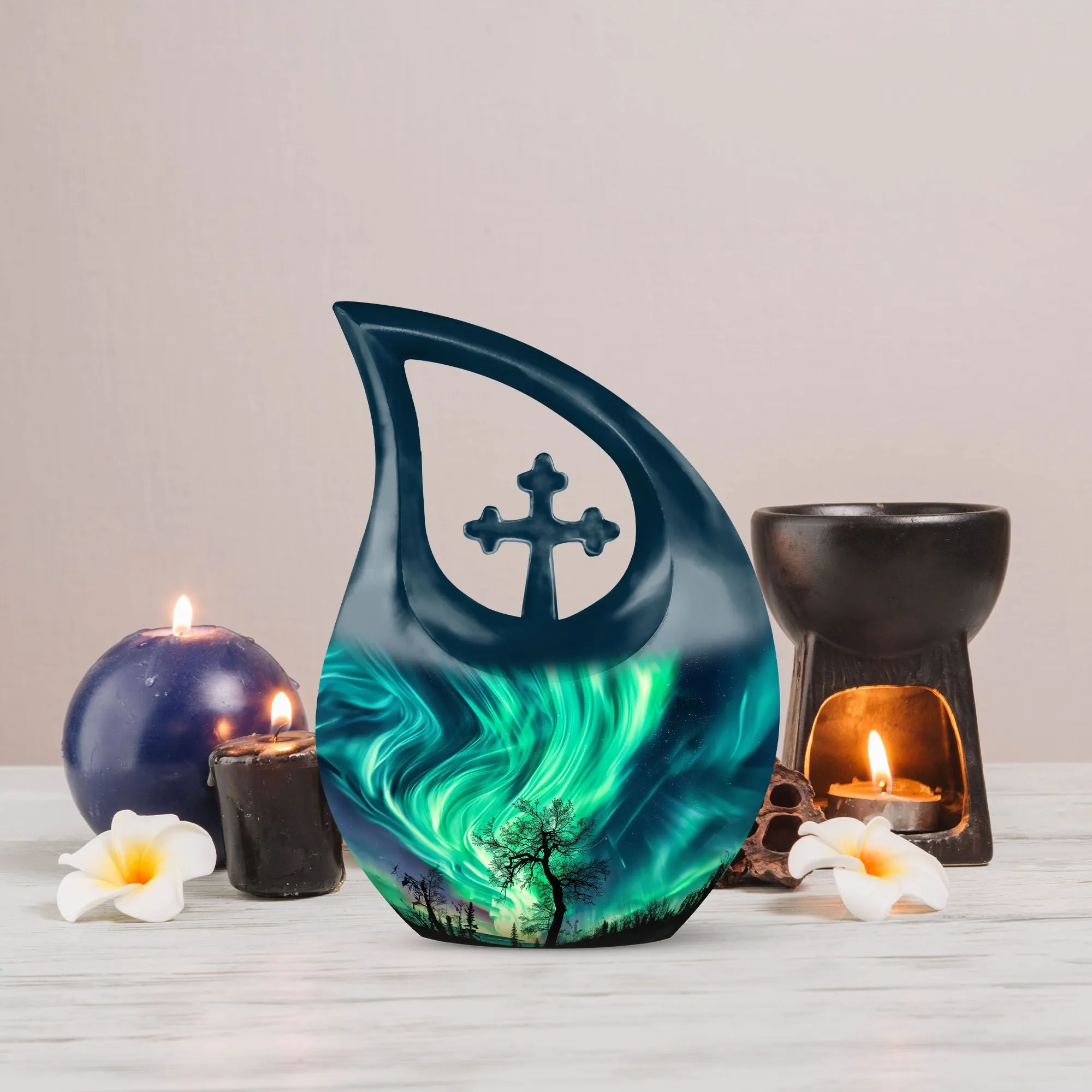 Northern Lights :Extra Large Cremation Urn For Human Ashes