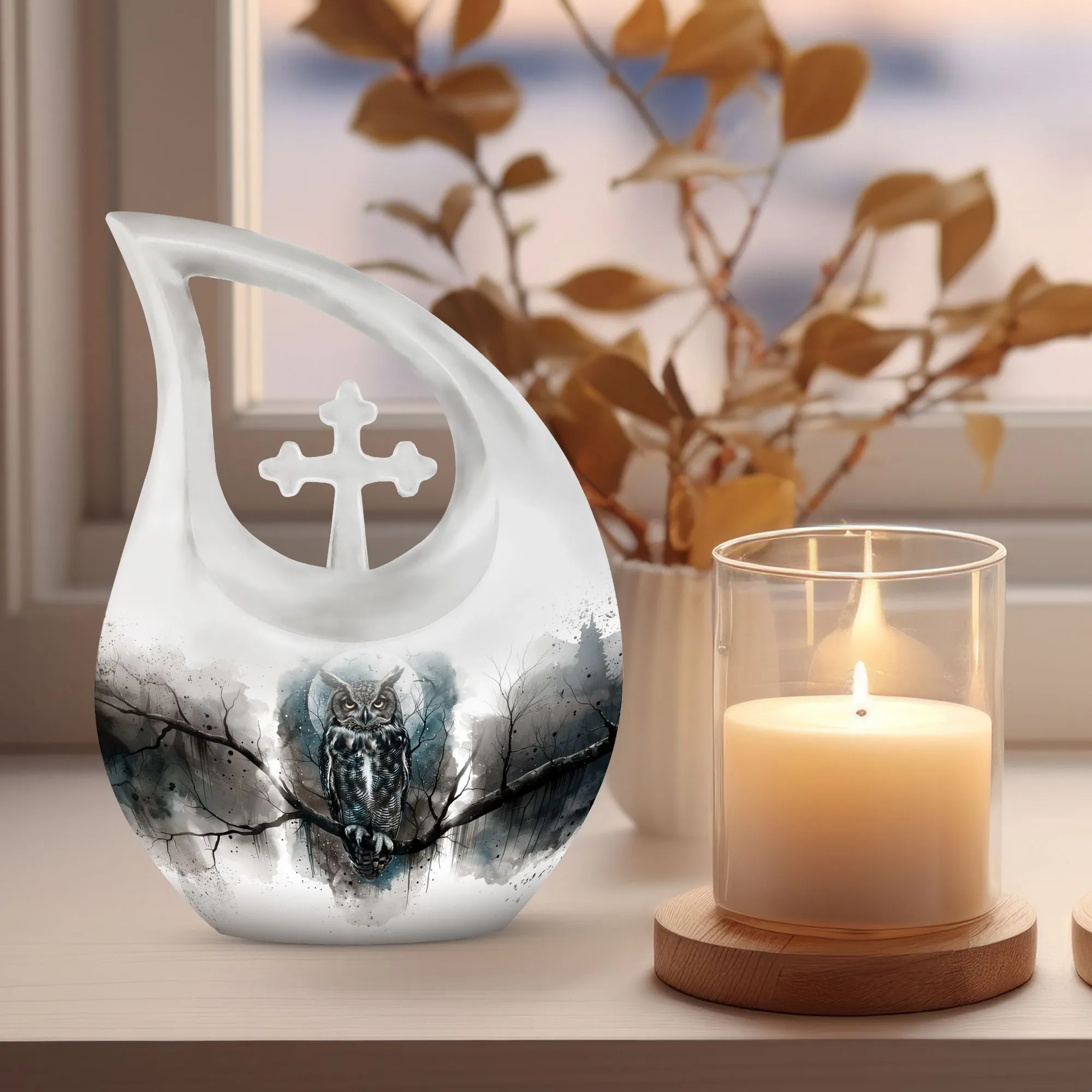 Owl-Large Remembrance: A Stately Memorial Urn for Meaningful Parting