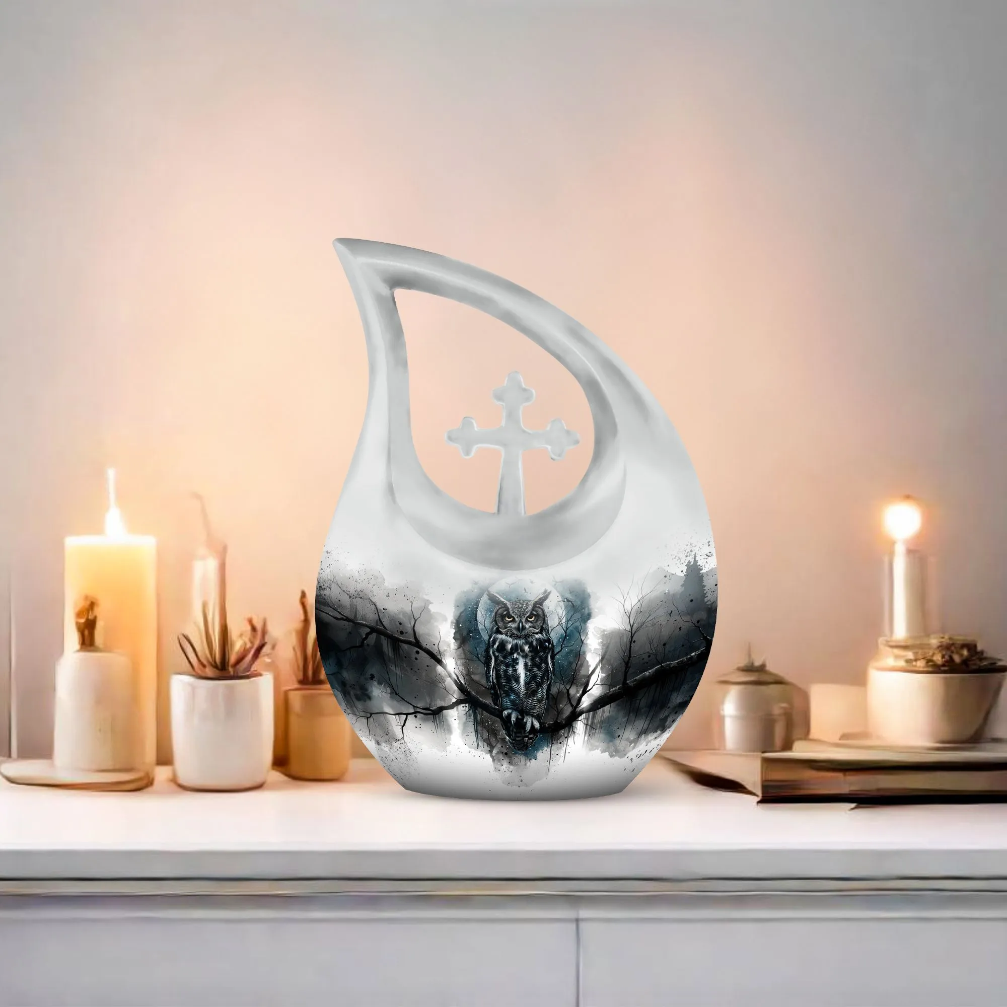 Owl-Large Remembrance: A Stately Memorial Urn for Meaningful Parting