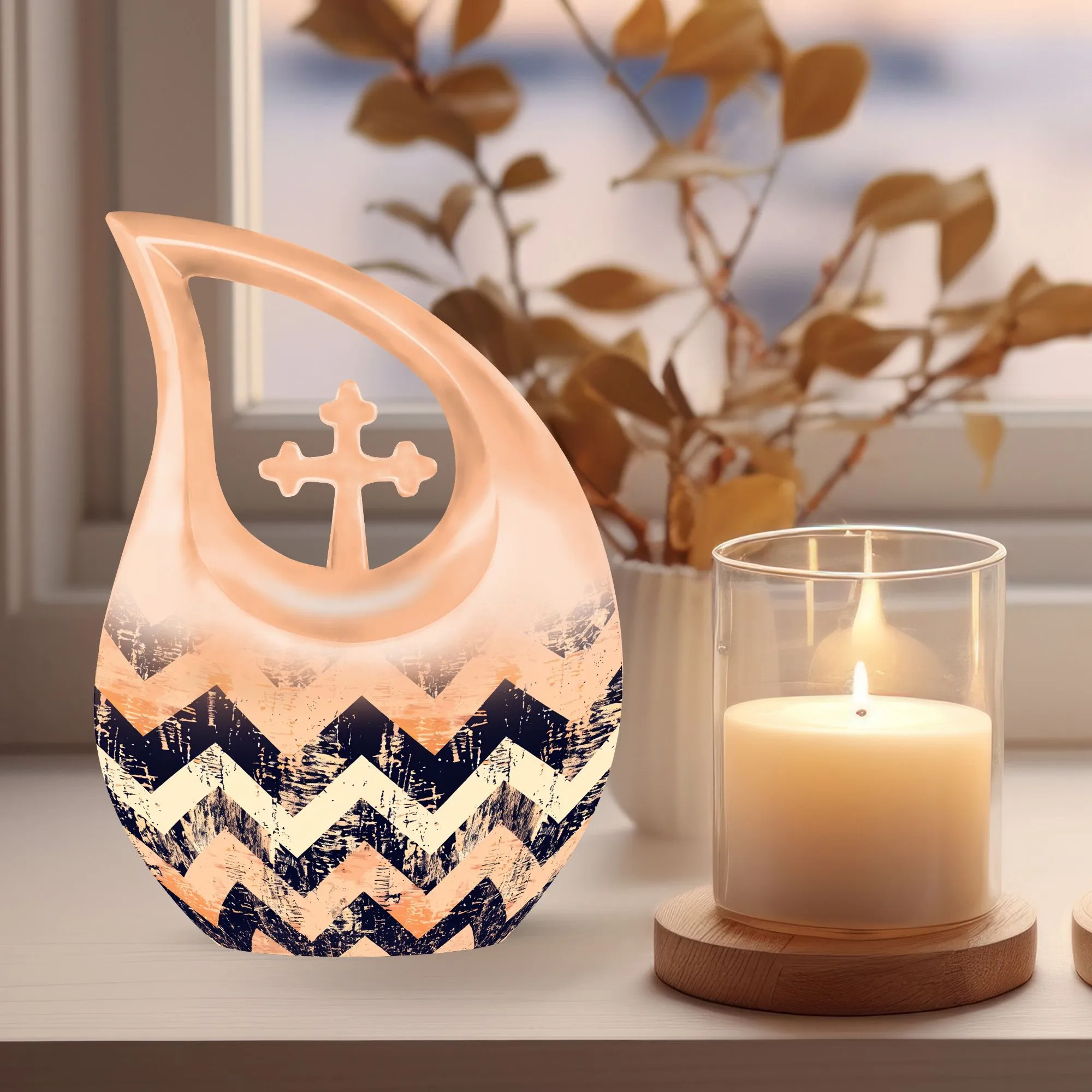 Pattern Urn - Symbolic Memorial Keepsake for Celebrated Existence
