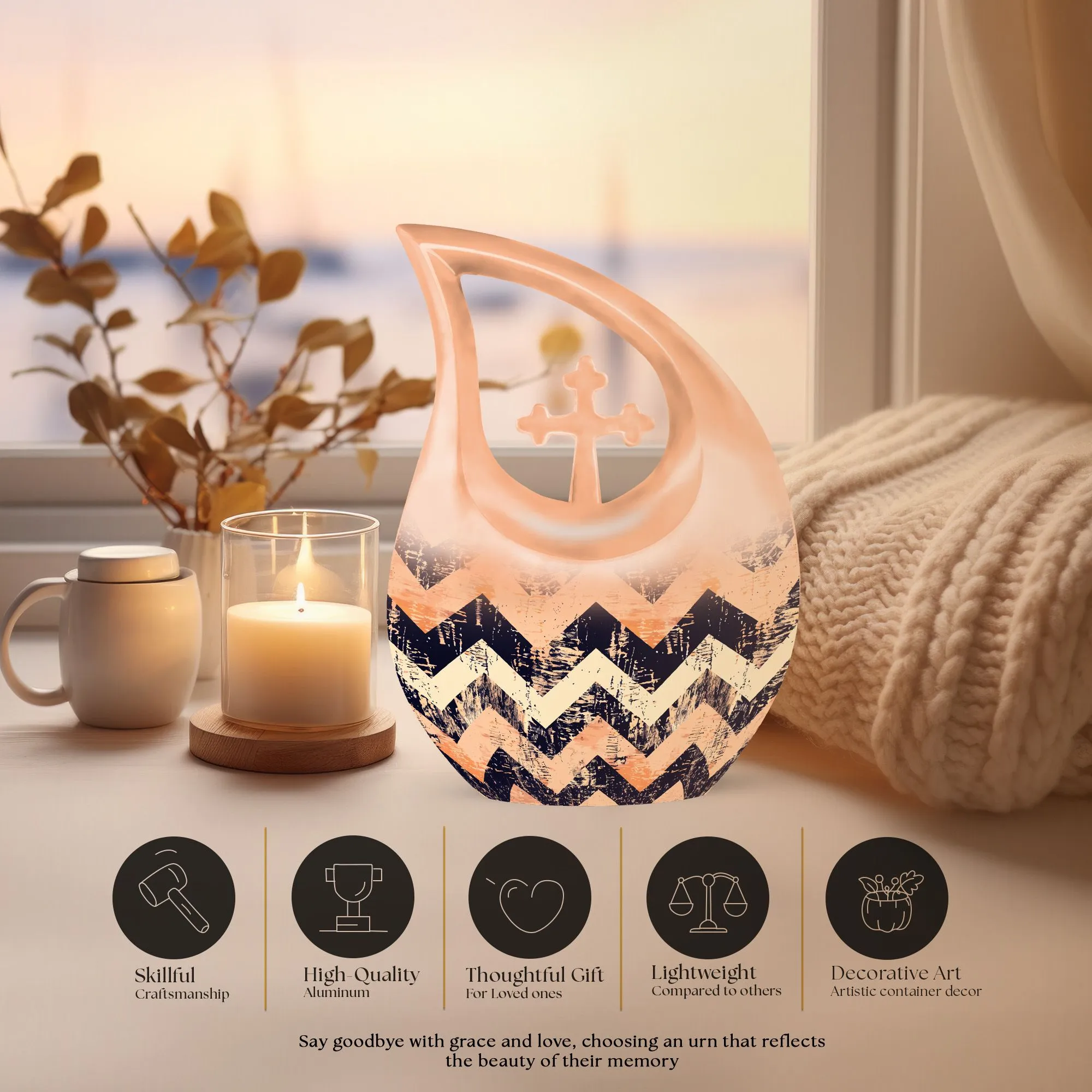 Pattern Urn - Symbolic Memorial Keepsake for Celebrated Existence