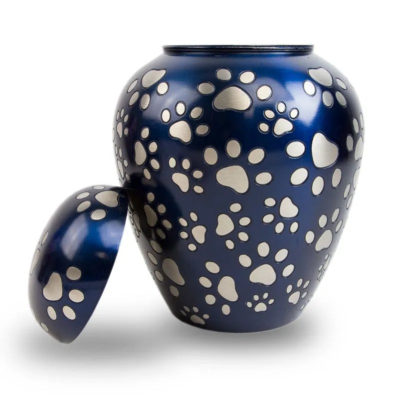 Paws of Love Pet Urn In Blue
