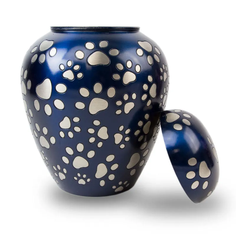 Paws of Love Pet Urn In Blue
