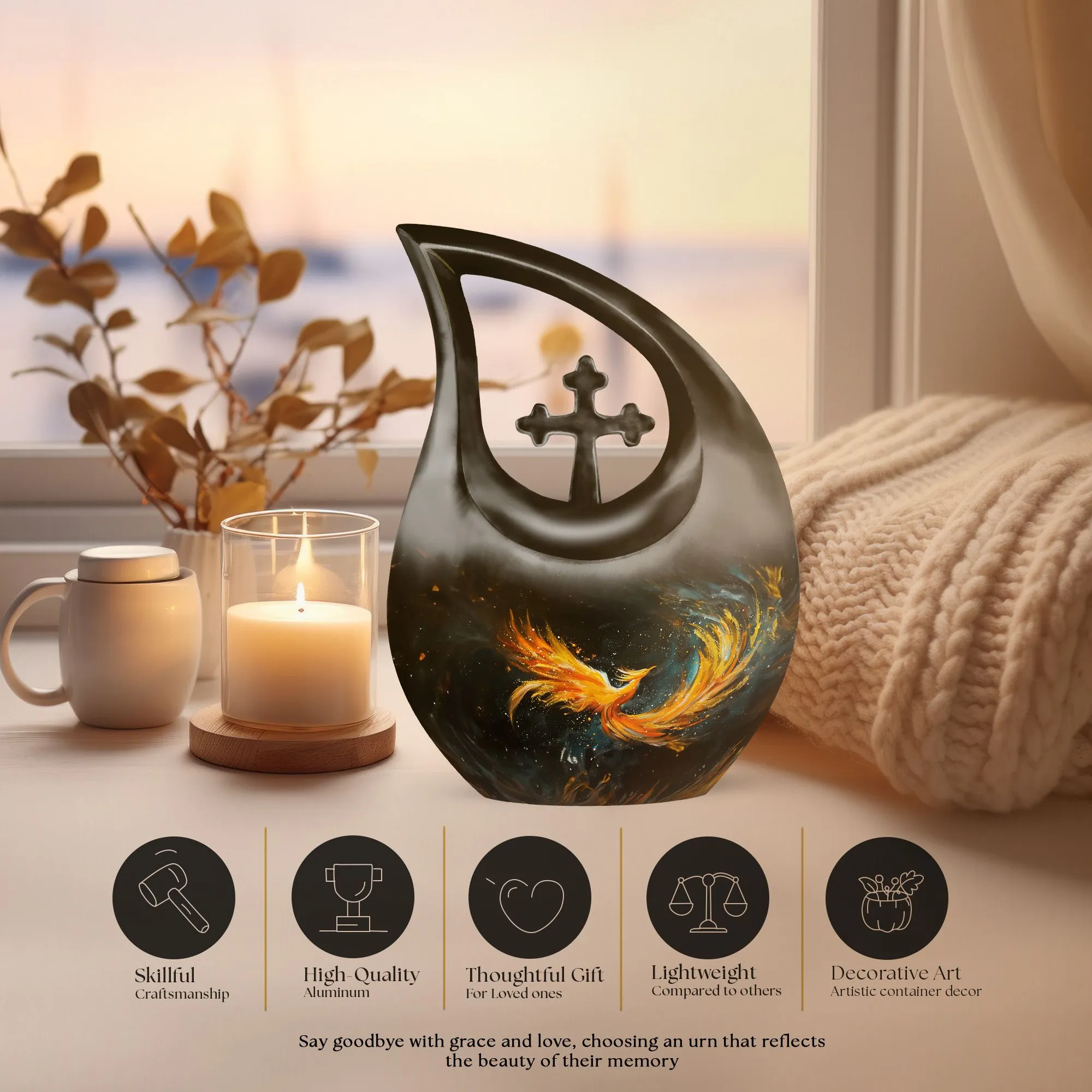 Phoenix Flame Embodiment - A Cremation Memorial Repository