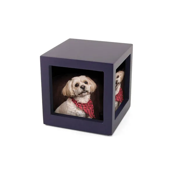 Photo Cube Urn for Pet Ashes - Violet